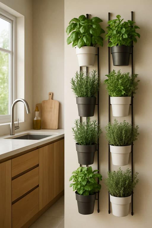 Sustentabilidade - Jarim Vertical - Cozinha Moderna com Ervas