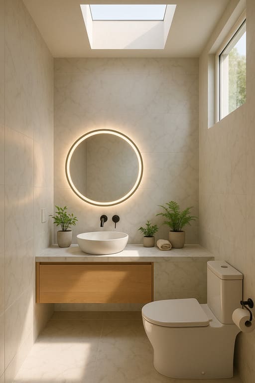 ideia de iluminação natural em banheiros