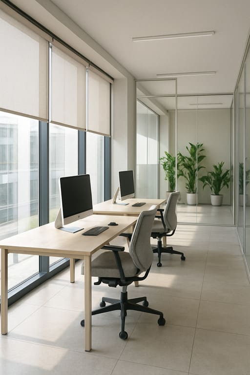 ideia de iluminação natural em escritorios