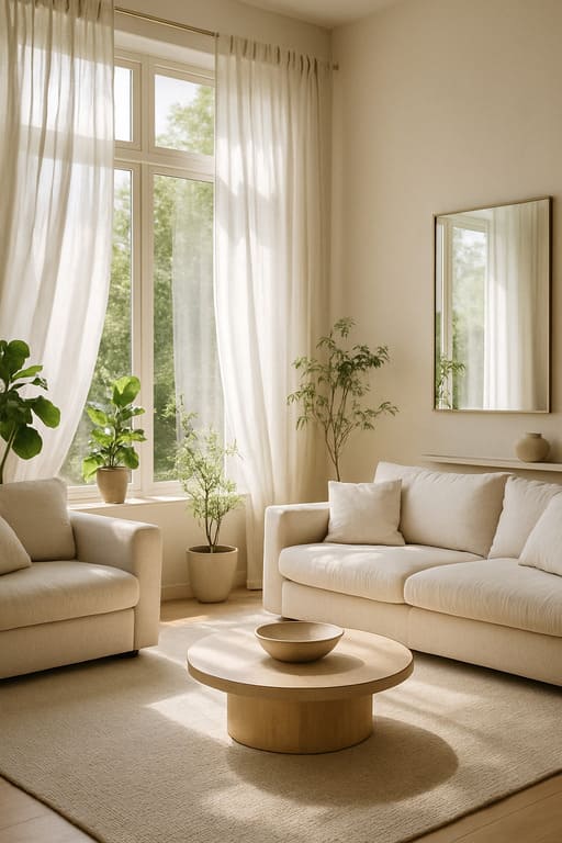 ideia de iluminação natural na sala de estar